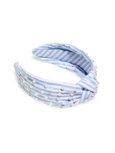 Load image into Gallery viewer, Pearls & Stripes Knotted Headband