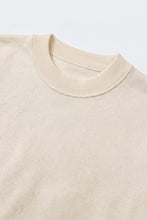 Load image into Gallery viewer, Cream Merino Wool Blend Fine Knit Ribbed Short Sleeve sweater