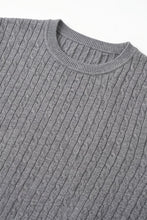 Load image into Gallery viewer, Short-sleeve sweater in gray knit with ribbed edge