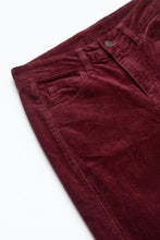 Load image into Gallery viewer, Corduroy High Rise wide Barrell leg Pants in burgundy