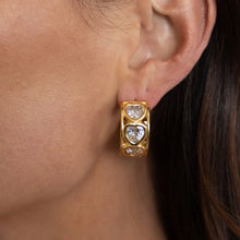 Load image into Gallery viewer, Bezel Heart Hoop