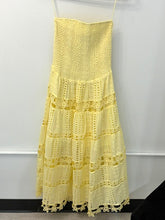Load image into Gallery viewer, Eyelet Lace Tube Dress- Yellow
