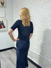 Load image into Gallery viewer, Navy Pleated Top