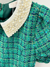 Load image into Gallery viewer, Pearl Trim Tweed Dress