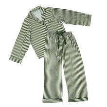 Load image into Gallery viewer, Green Stripe Longsleeve PJs