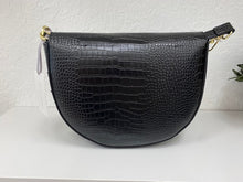 Load image into Gallery viewer, Quinn Faux Croc Saddle Handbag