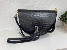Load image into Gallery viewer, Quinn Faux Croc Saddle Handbag