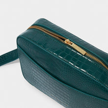 Load image into Gallery viewer, Cara Faux Croc Crossbody- Forest Green