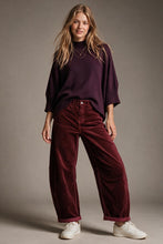 Load image into Gallery viewer, Corduroy High Rise wide Barrell leg Pants in burgundy
