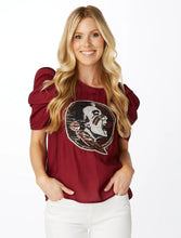 Load image into Gallery viewer, FSU Sequin Puff Sleeve Top
