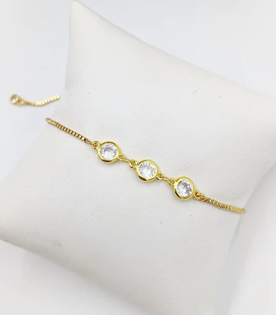 Gold Pave Adjustable Bracelet