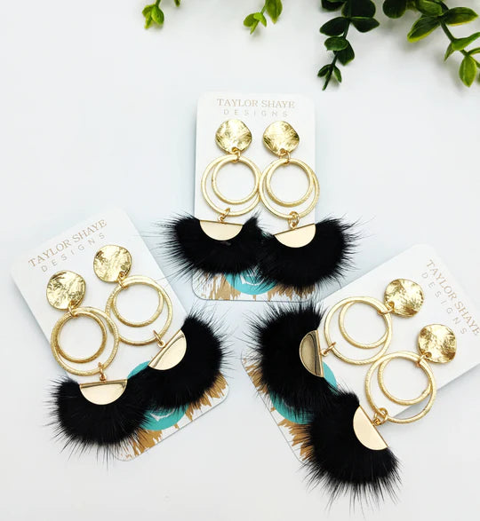 Gold Ring Tassel Earrings