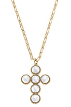 Load image into Gallery viewer, Elisha Pearl Cross Necklace
