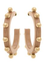 Load image into Gallery viewer, Kelley Studded Resin Hoop Earring-Cocoa
