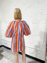 Load image into Gallery viewer, Multi-Stripe Puff Sleeve Dress
