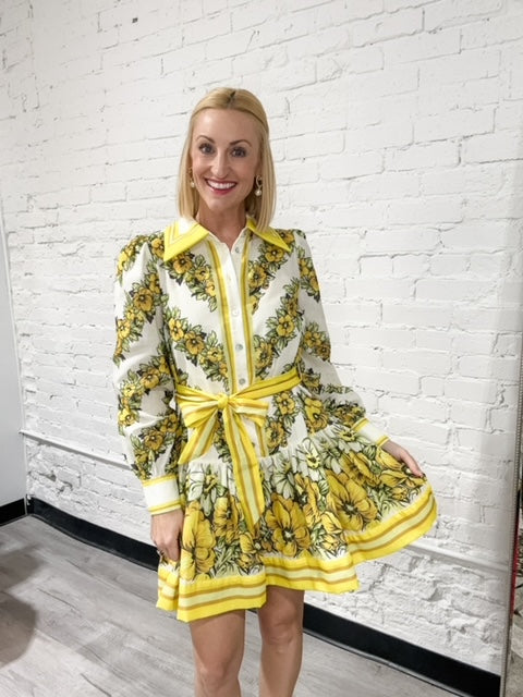 Golden Floral Dress