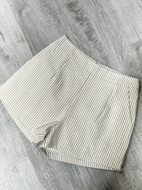 Bridgette Beige Stripe Shorts