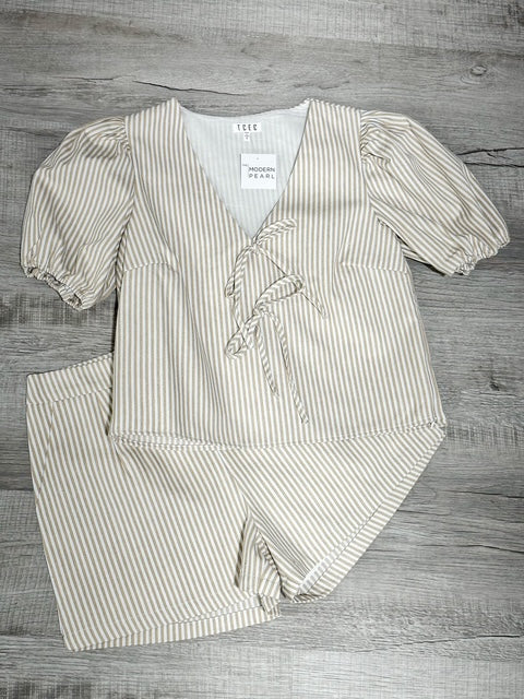 Bridgette Beige Stripe Top