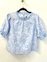 Load image into Gallery viewer, Slate Blue Embroidered Top
