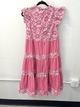 Load image into Gallery viewer, Pink Floral Embroidered Midi Dress
