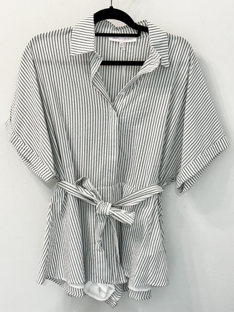 Midnight Stripe Romper