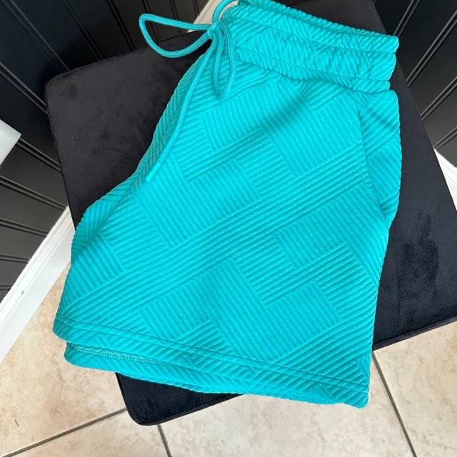 Aqua Textured Summer Set- Shorts