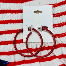 Load image into Gallery viewer, Patriotic Downing Cable Hoop Earring
