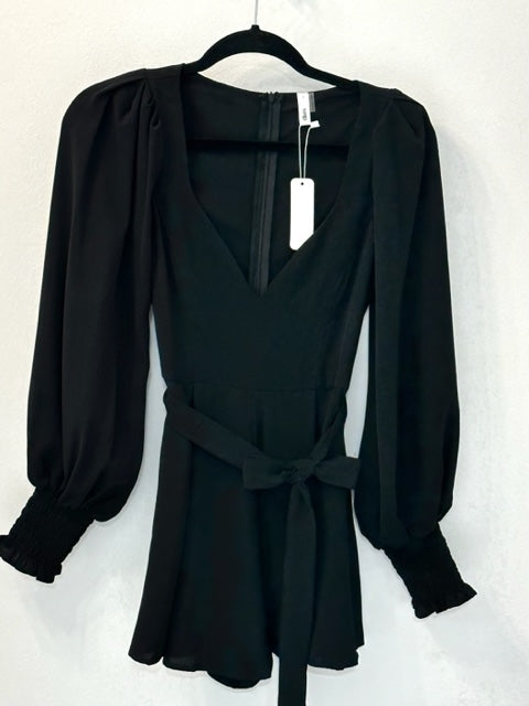 Black Tie Waist Romper