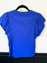 Load image into Gallery viewer, Easy Ruffle Top- Royal Blue
