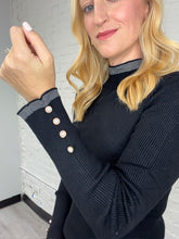 Load image into Gallery viewer, Pearl Black Turtleneck
