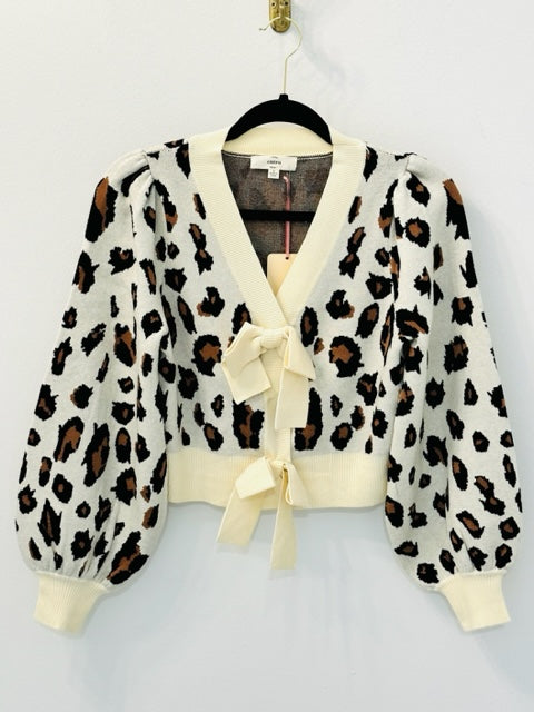 Leopard Bow Cardigan