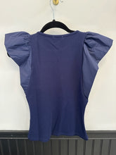 Load image into Gallery viewer, Navy Flutter Sleeve Top
