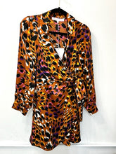 Load image into Gallery viewer, Rainbow Leopard Wrap Dress
