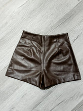 Load image into Gallery viewer, Faux Leather Pocket Short- Brown
