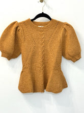 Load image into Gallery viewer, Camel Knit Peplum Sweater Top
