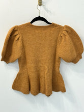 Load image into Gallery viewer, Camel Knit Peplum Sweater Top
