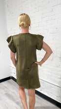 Load image into Gallery viewer, Flutter Sleeve Suede Dress
