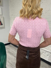 Load image into Gallery viewer, Pink Pointelle Knit Top
