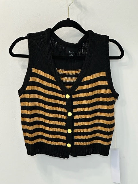 Stripe Button Down Vest