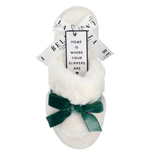 Load image into Gallery viewer, Plush Bow Velvet Slippers-Forest Green
