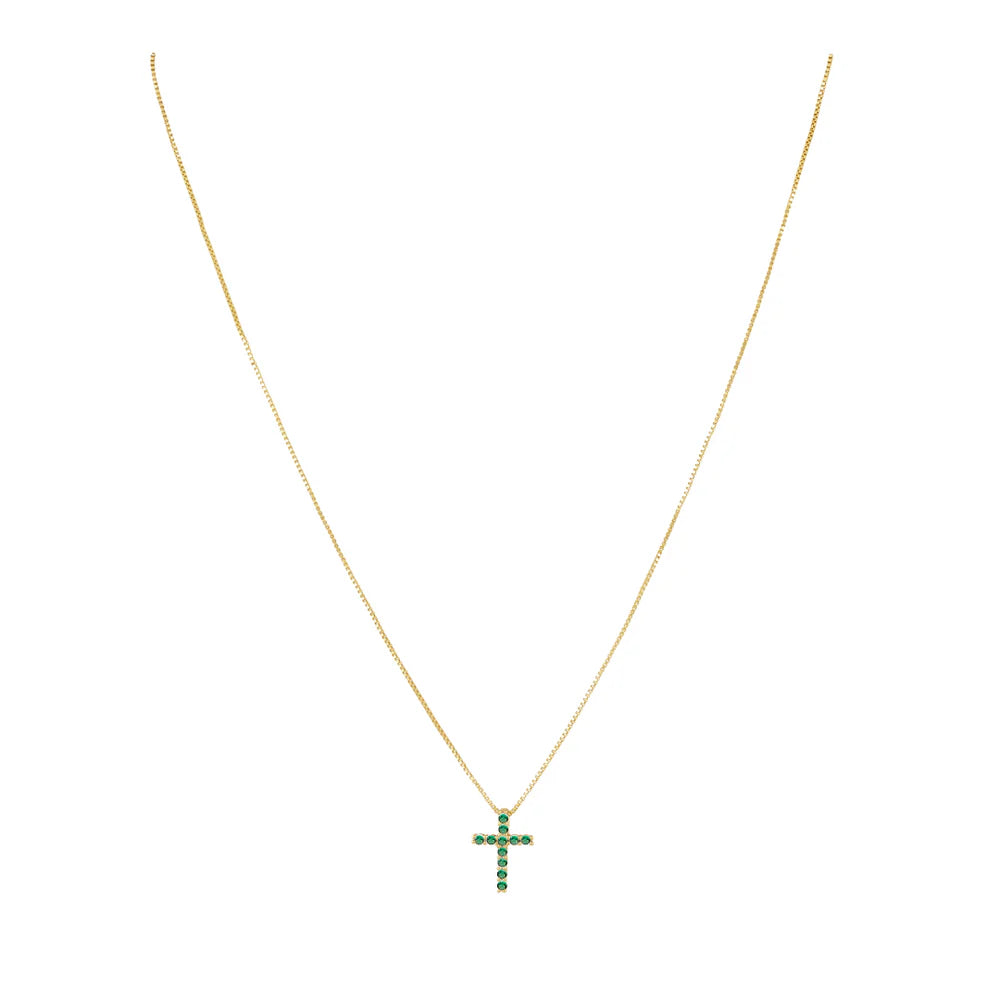 Raya CZ Cross- Emerald