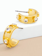 Load image into Gallery viewer, Crystal Stud Huggie Earring
