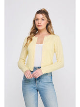 Load image into Gallery viewer, Soft Yellow Pointelle Cardigan
