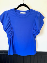 Load image into Gallery viewer, Easy Ruffle Top- Royal Blue
