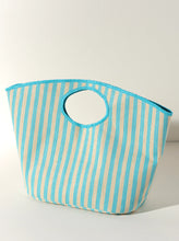 Load image into Gallery viewer, Lolita Stripe Tote-Turquoise
