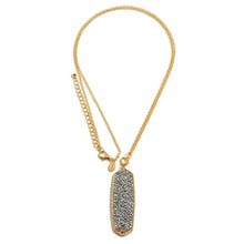 Load image into Gallery viewer, Oblong Rhinestone Pendant Necklace
