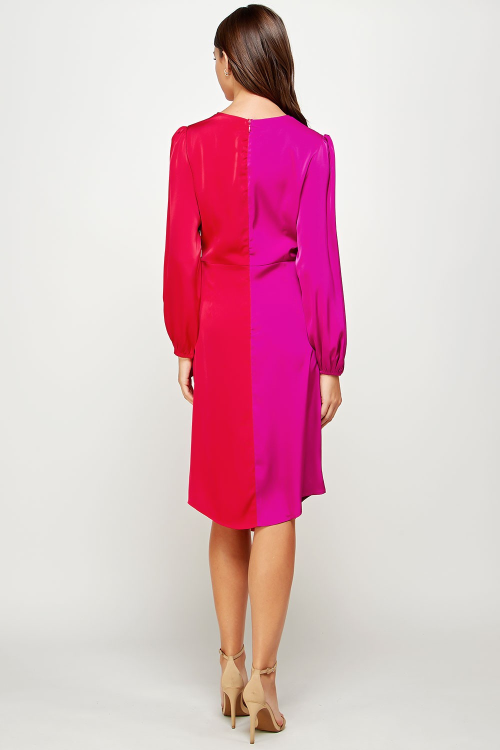 colorblock satin dress Chocolate Velvet & Satin Color-Block Maxi Dress