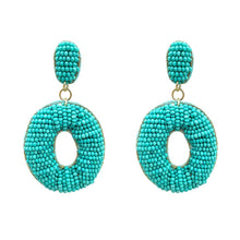 Load image into Gallery viewer, Oval Beaded Drop Earring
