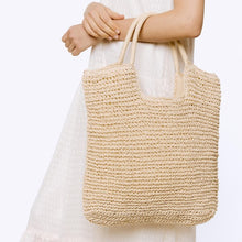 Load image into Gallery viewer, Large Straw Hobo Handbag
