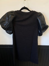 Load image into Gallery viewer, Faux Leather Puff Sleeve Dress
